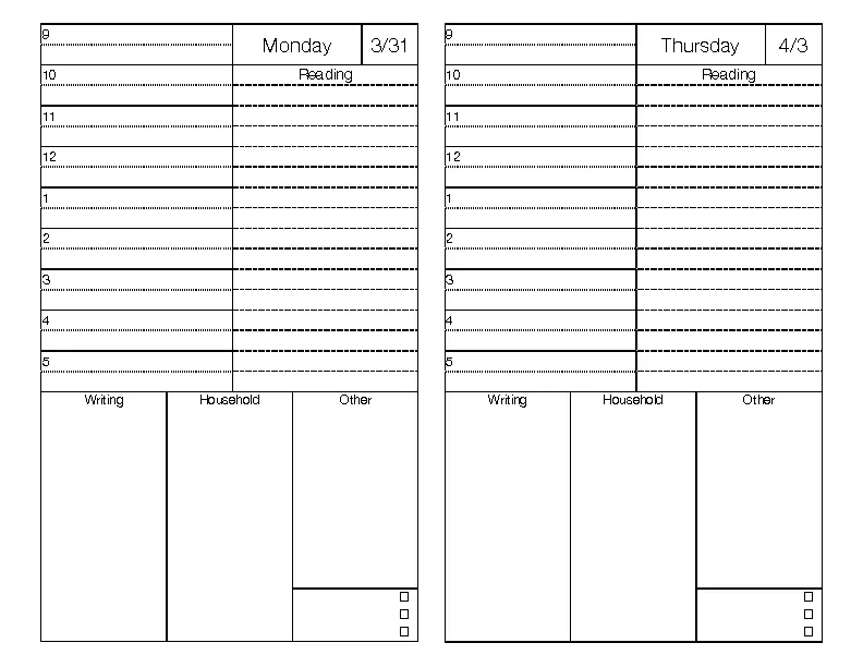 Grand Student Daily Planner Template