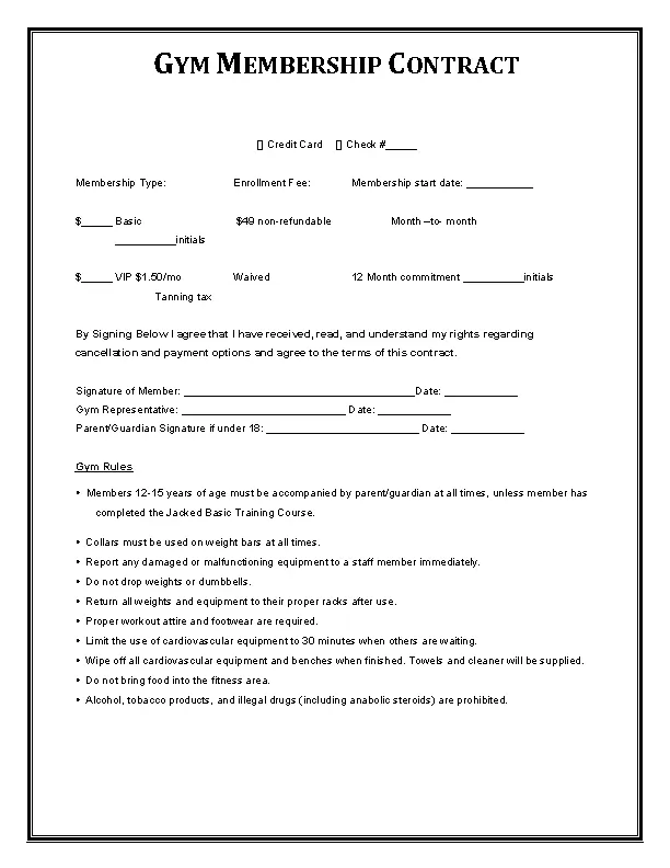 membership agreement template