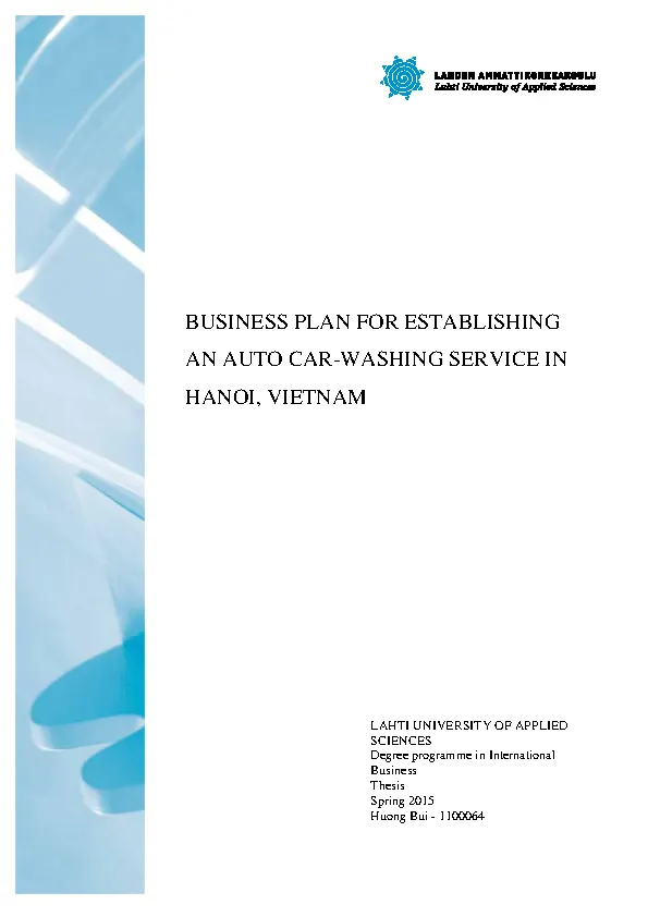 hand car wash business plan pdf
