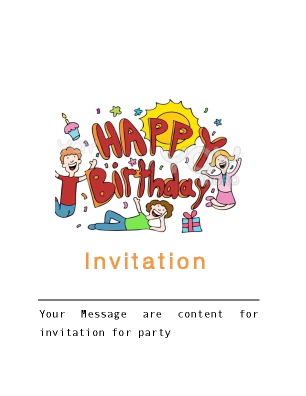 Happy Birthday Blank Ivitation Free Download