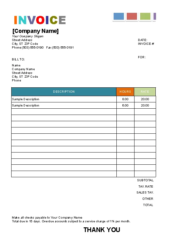 House Painting Invoice Template - PDFSimpli