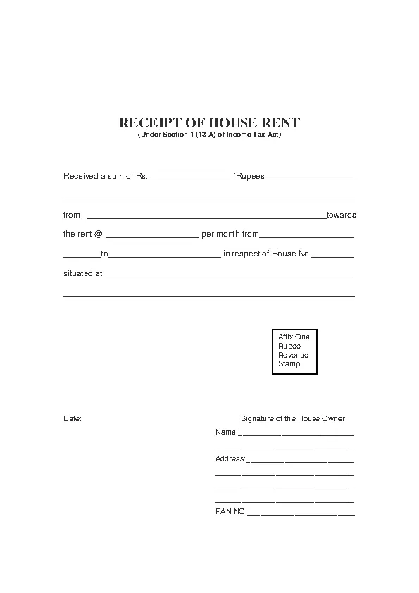 house rent receipt template pdfsimpli