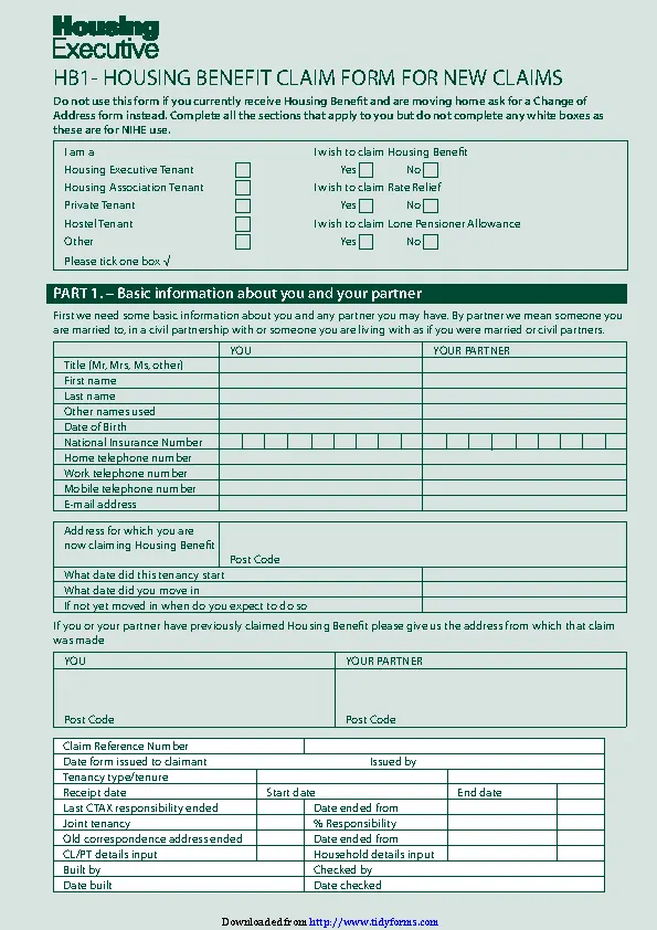 Housing Benefit Form Online PDFSimpli