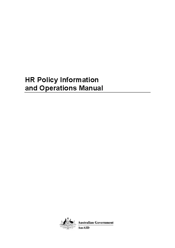 Hr Operations Manual Template
