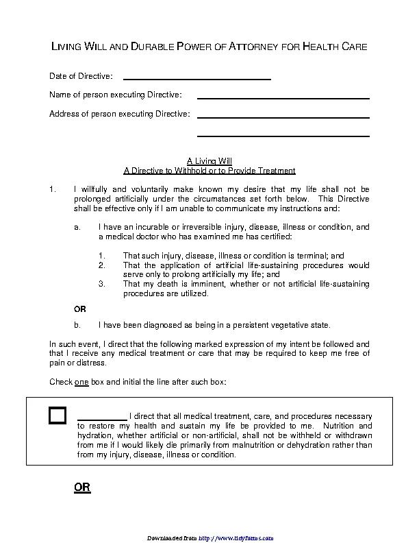 Idaho Advance Health Care Directive Form 1 - PDFSimpli