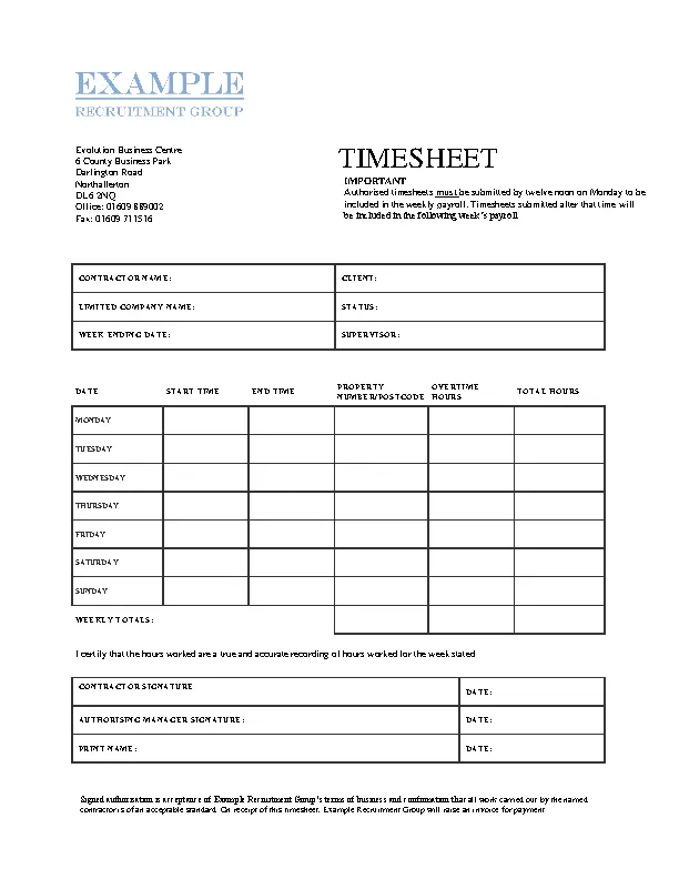 Independent Contractor Timesheet Pdf Download