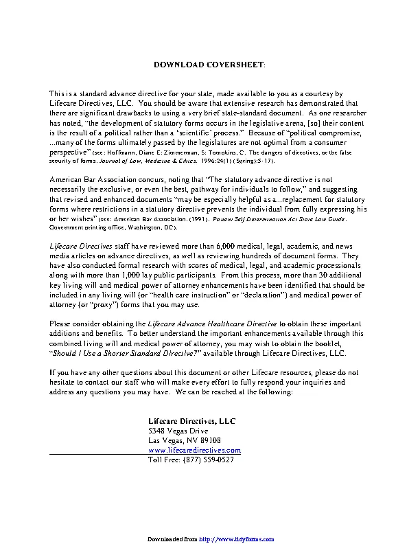 Indiana Advance Health Care Directive Form 2 PDFSimpli