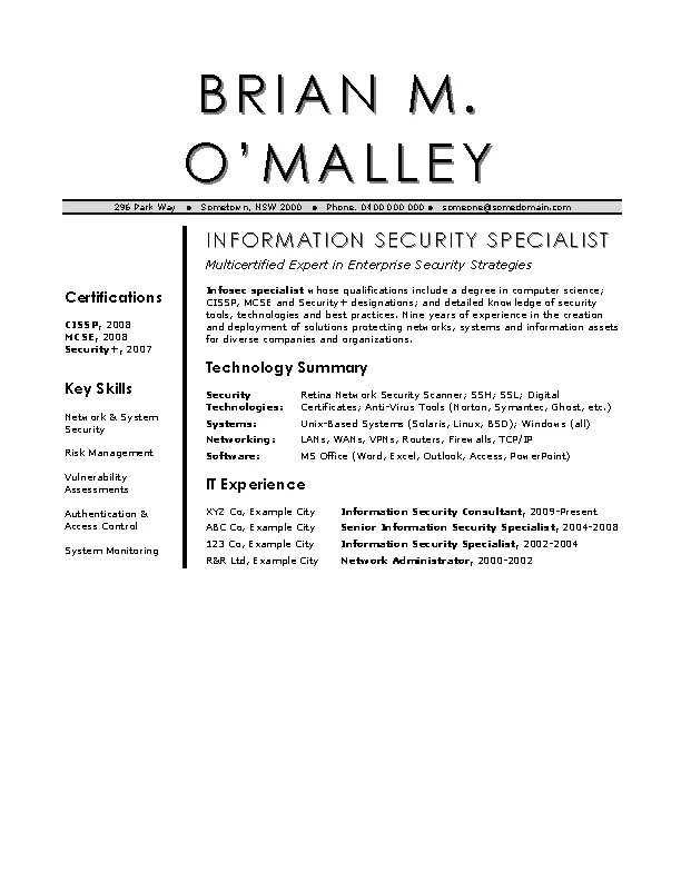 information-security-cv-template-pdfsimpli