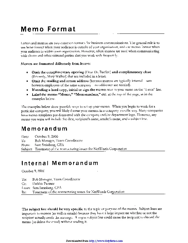 Internal Memo - PDFSimpli