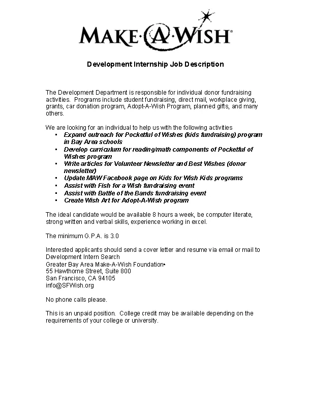 Internship Job Description Template PDFSimpli