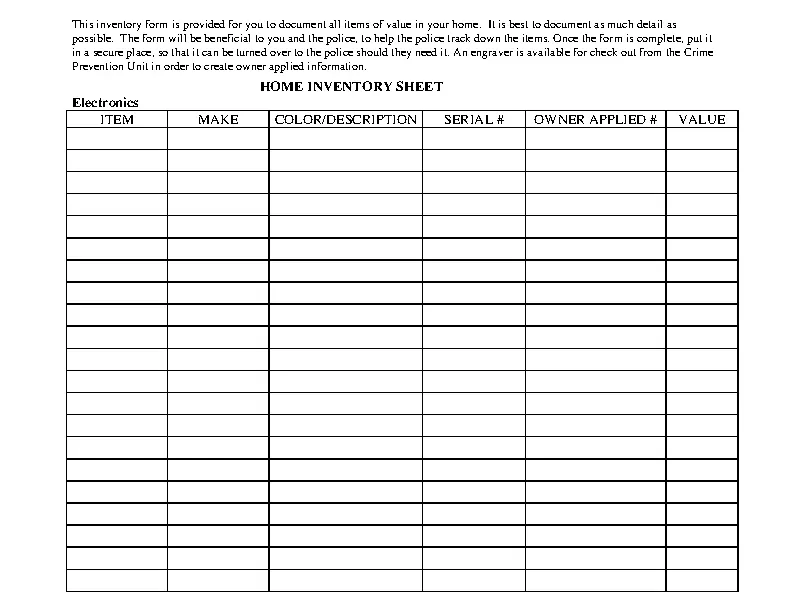 Inventory Spreadsheet Template - PDFSimpli