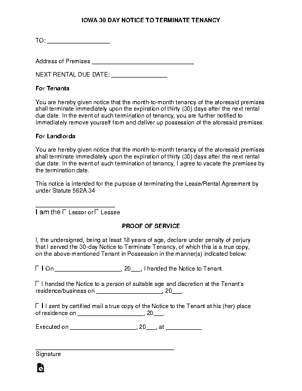 iowa lease termination letter form - PDFSimpli