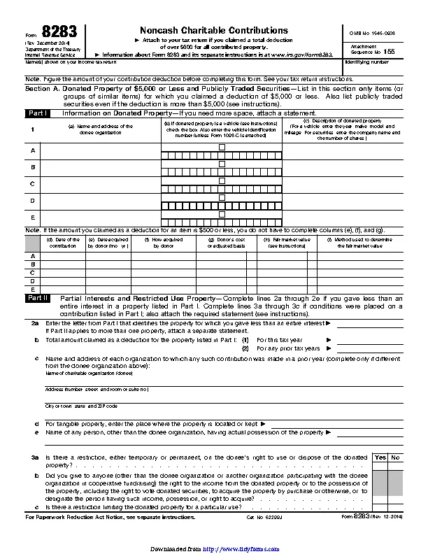 Irs Form 8283 - PDFSimpli