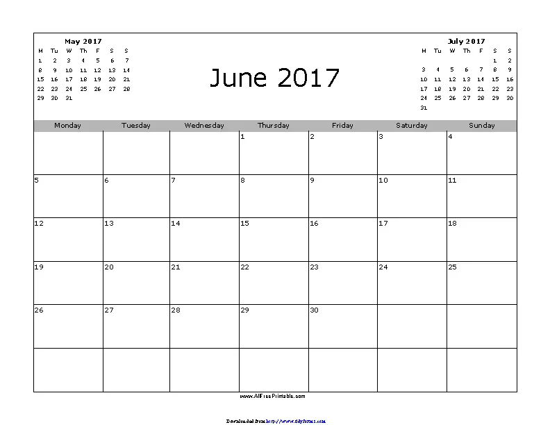 June 2017 Calendar 3 PDFSimpli