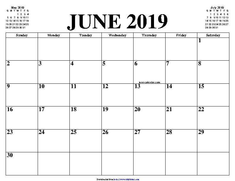 June 2019 Calendar 1 - PDFSimpli