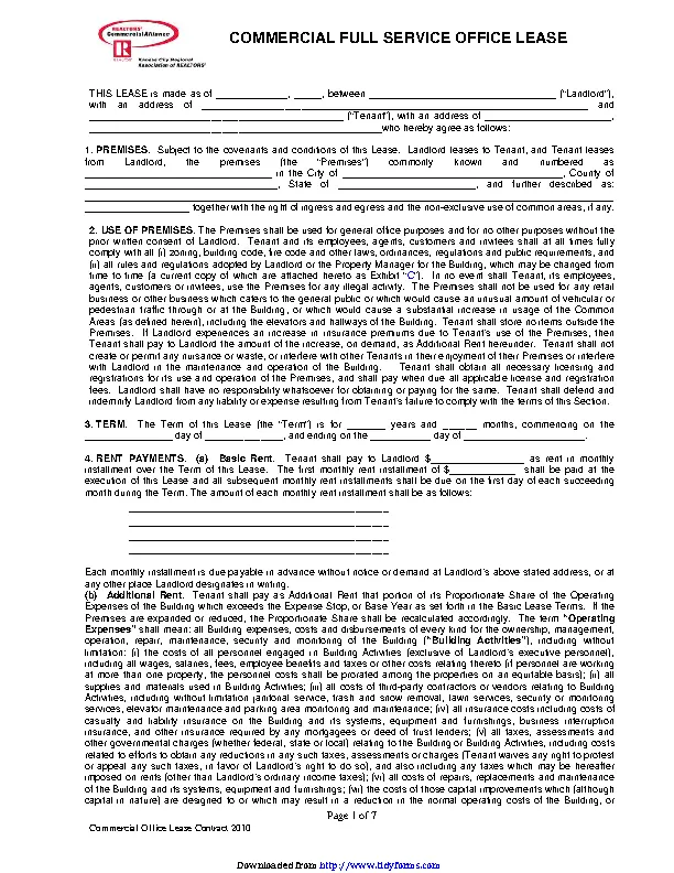 Kansas Office Lease Agreement - PDFSimpli