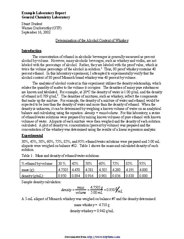 Lab Report Example 1