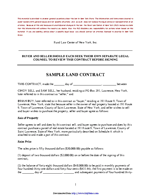 Land Contract Template 2 PDFSimpli