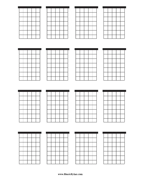 Large Blank Guitar Chord Chart