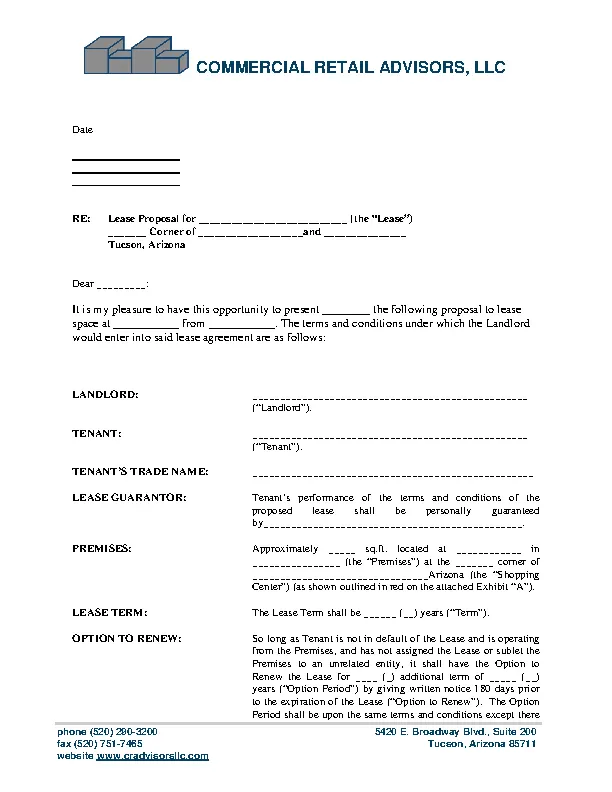 Lease Proposal Form