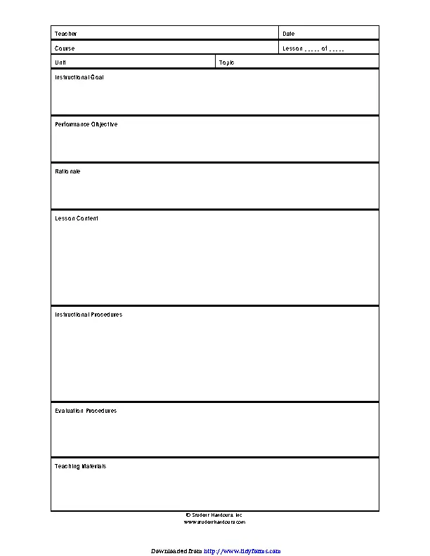 Lesson Plan Template 1 - PDFSimpli