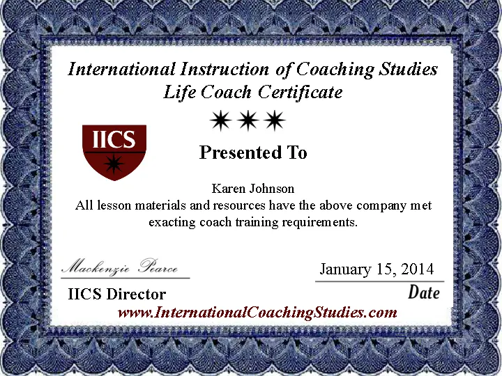 Life Coach Certificate Template