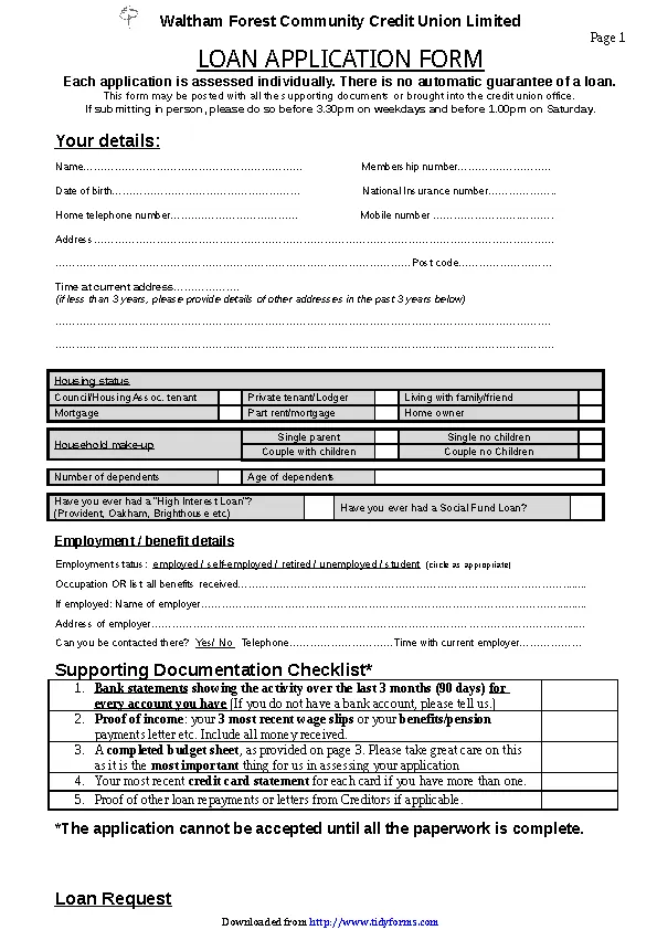 Loan Application Form 3