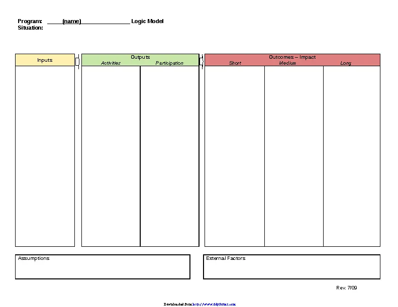 Logic Model Template 1 - PDFSimpli