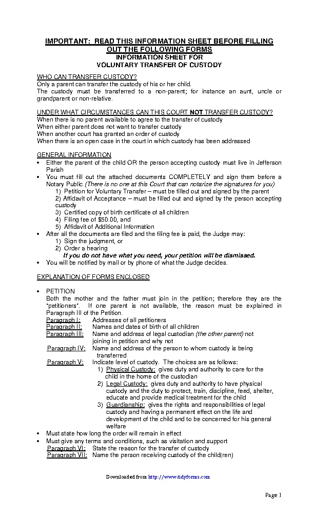 Louisiana Guardianship Form Pdfsimpli 6804