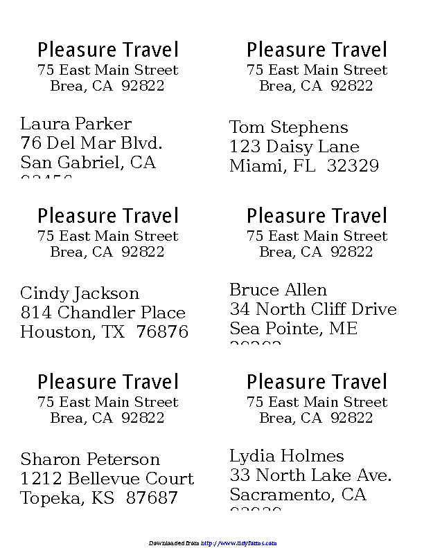 Mailing Label Template 2 PDFSimpli