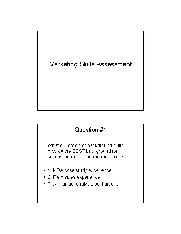 Marketing Skills Assessment Template