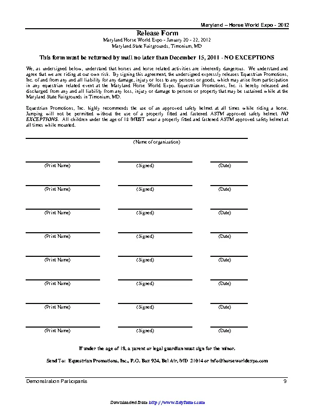 Maryland Release Form PDFSimpli