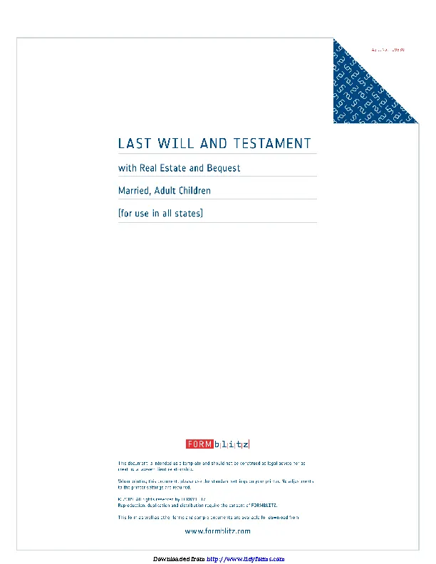Massachusetts Last Will And Testament Form