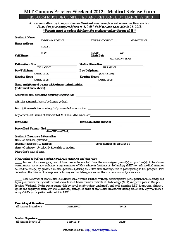 Massachusetts Medical Release Form 2 Pdfsimpli 0671