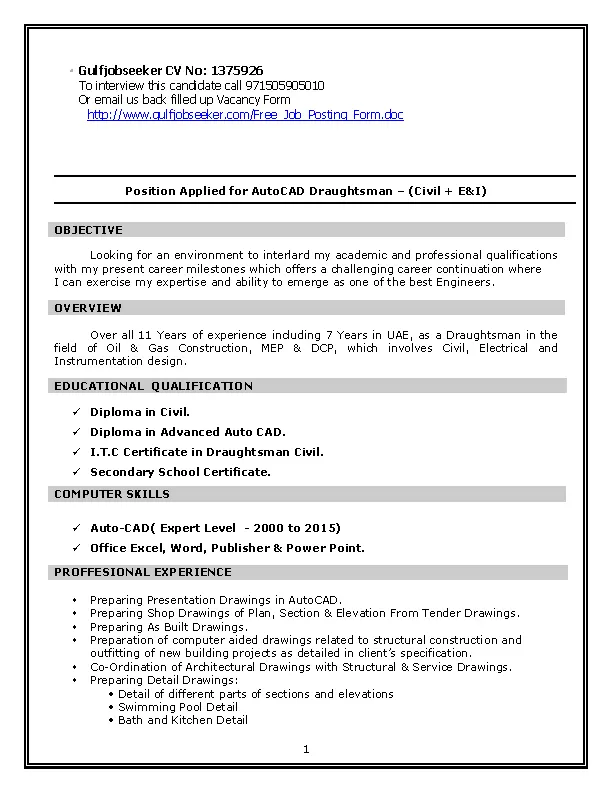 mechanical-autocad-draftsman-resume-pdfsimpli