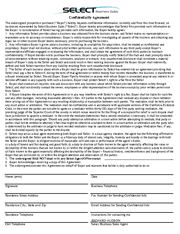 Mediation Confidentiality Agreement For Affiliate PDFSimpli