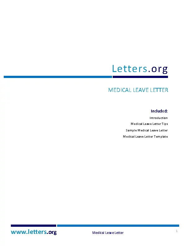 Medical Check Up Leave Letter