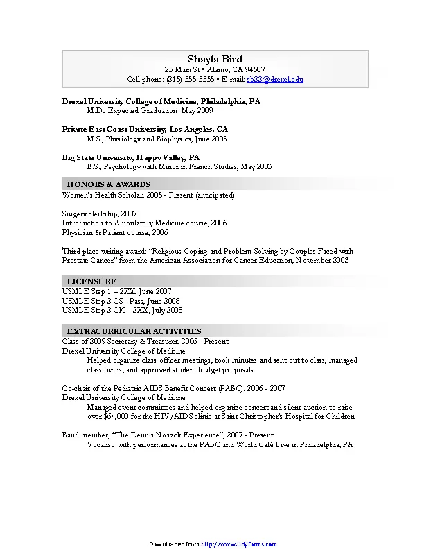 Medical Cv Template 2 - PDFSimpli