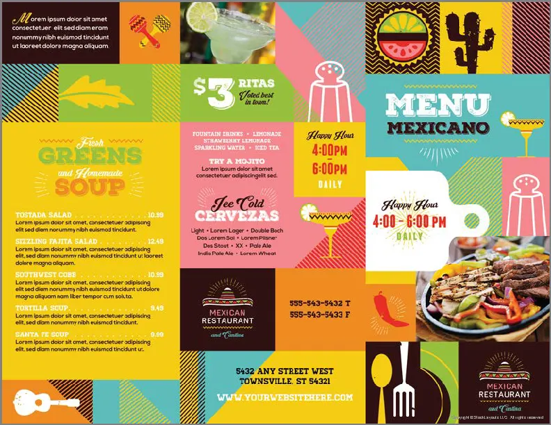 Mexican Restaurant Take Out Brochure Template