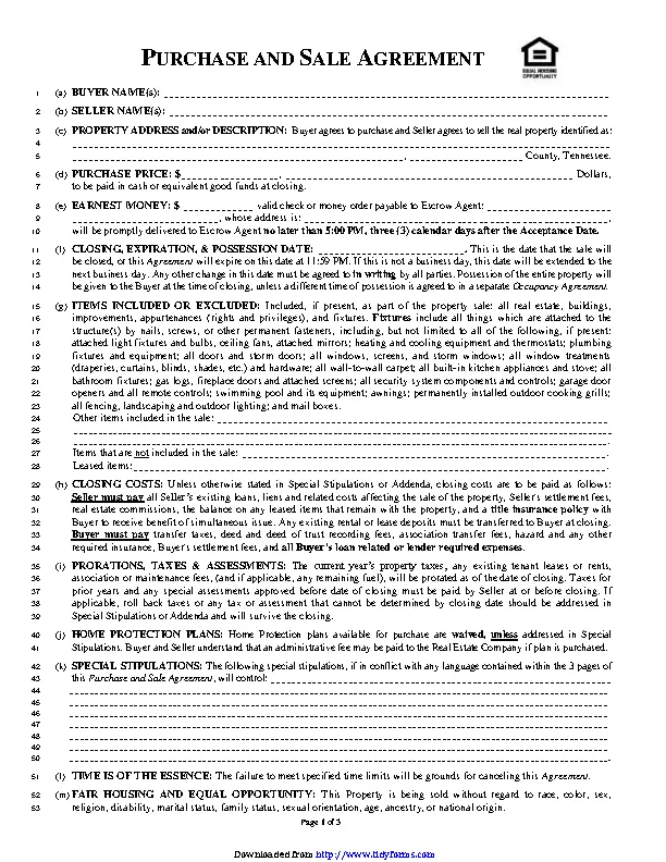 Michigan Purchase And Sale Agreement - PDFSimpli