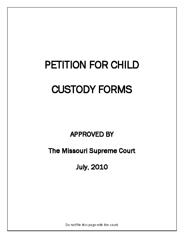 Missouri Child Custody Form