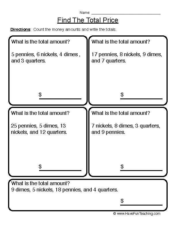 Grade 3 Counting Money Worksheets Free Printable K5 Learning Grade 3 
