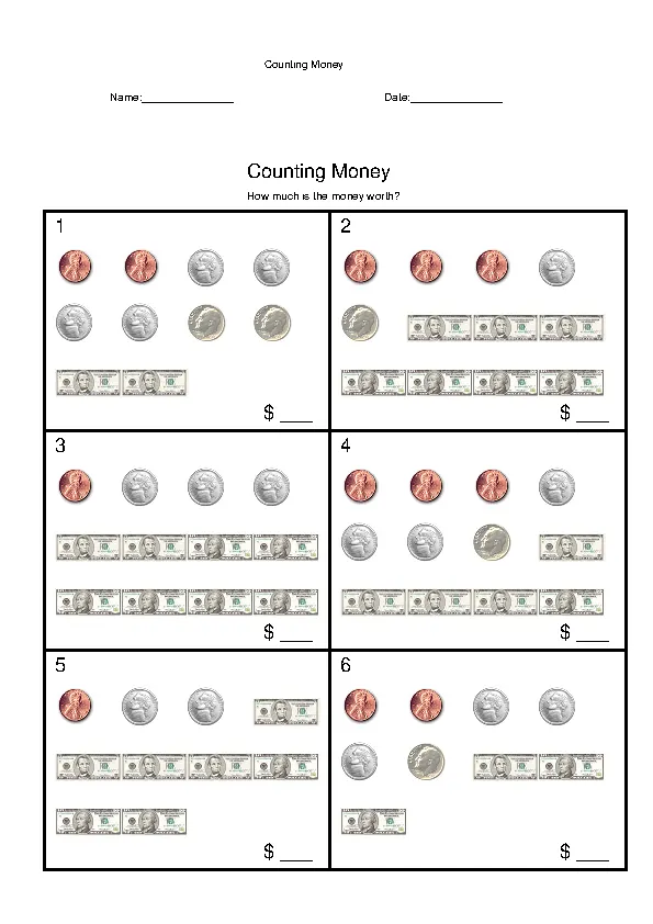 Money Math Worksheets Free - PDFSimpli