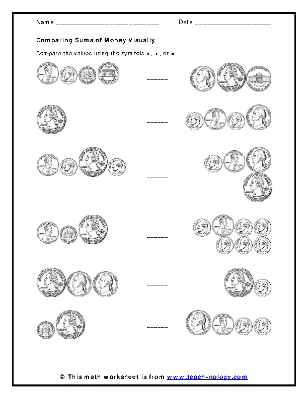 Money Maths Worksheet Example - PDFSimpli