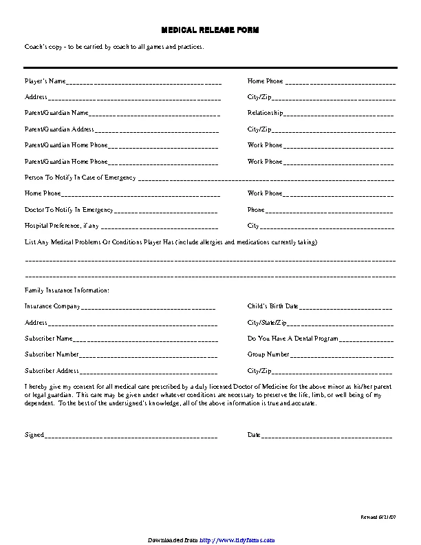 Montana Medical Release Form - PDFSimpli