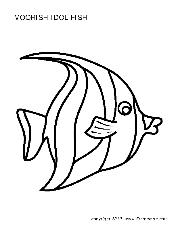 Moorish Idol Fish Template
