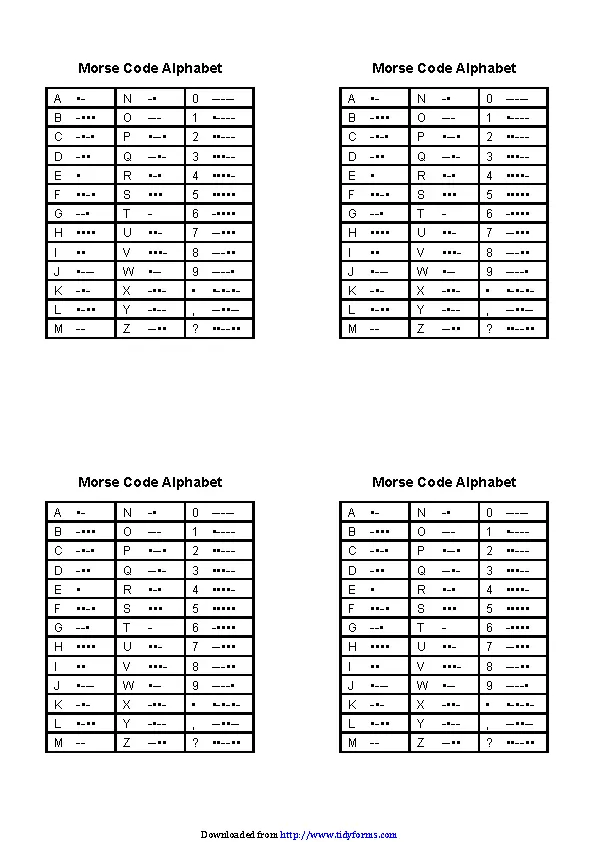 thumbnail image 2 of Morse Code Alphabet Letters Vector Clipart 2 of 9