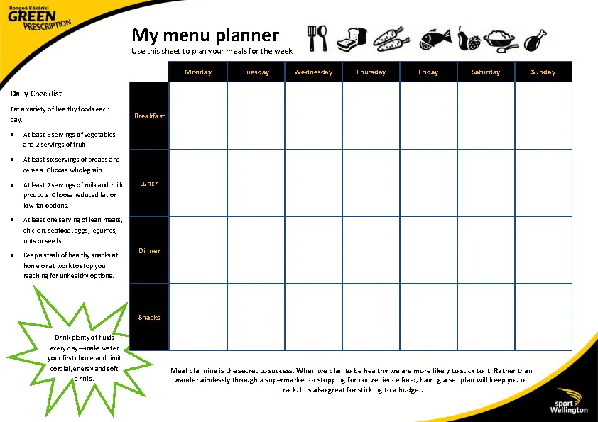 My Daily Menu Planner Template - PDFSimpli