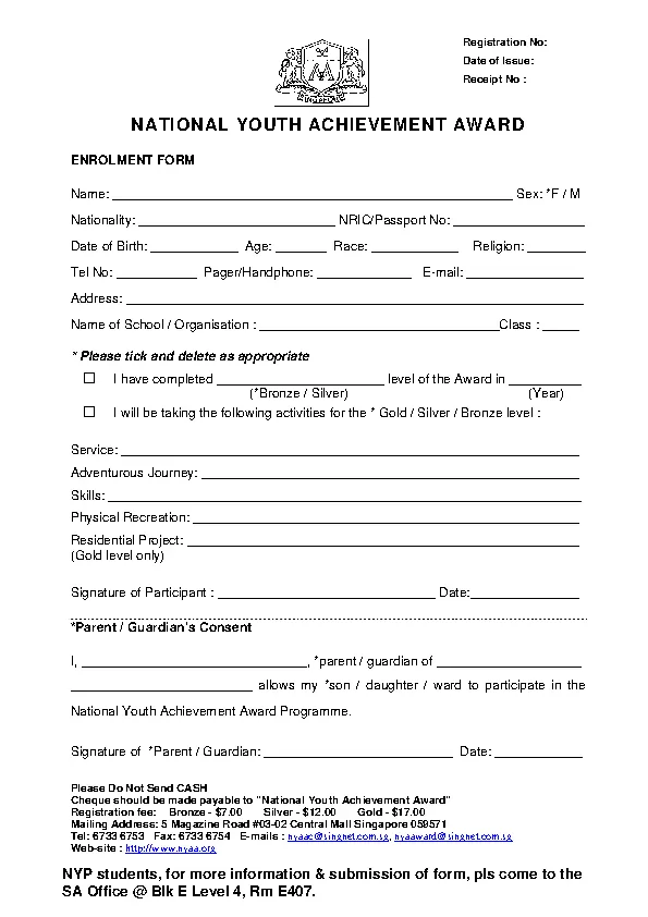 national youth achievement award