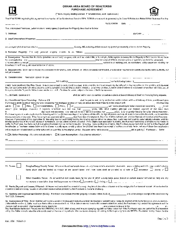 Download Nebraska Purchase Agreement Form For Free Pa vrogue.co